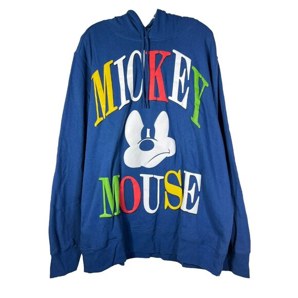 Disney Mickey Mouse Mens Pullover Hoodie Sweatshirt Mens XL Blue - Picture 1 of 8